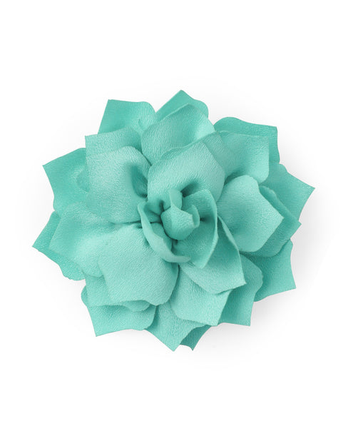 Flower Applique Alligator Clip- Light Blue