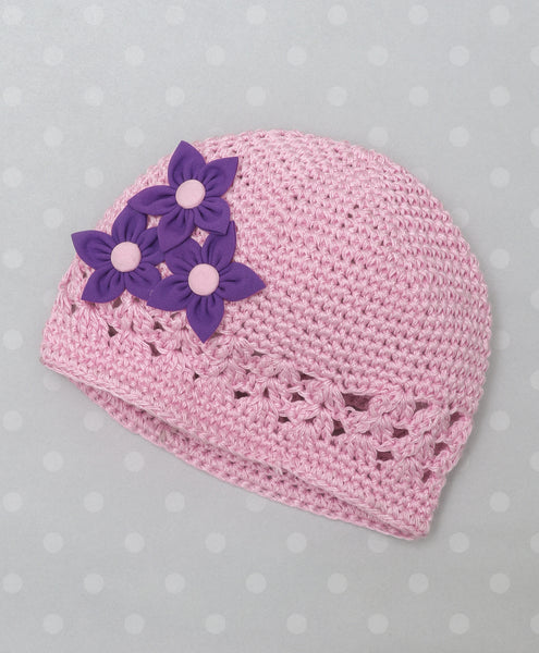 Handmade Crochet Cap - Light Pink