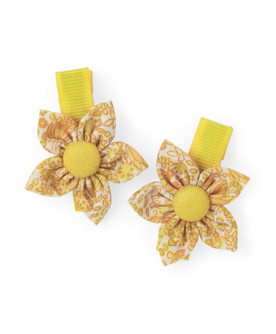 Flower Alligator Clip Set - Yellow