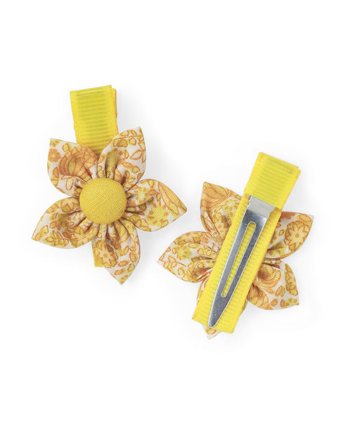 Flower Alligator Clip Set - Yellow