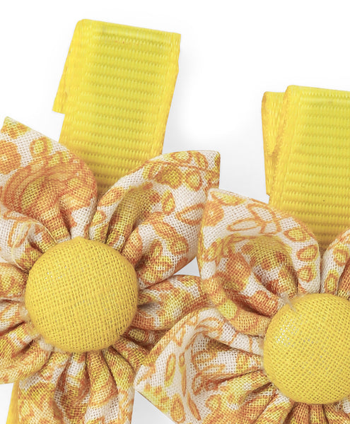 Flower Alligator Clip Set - Yellow