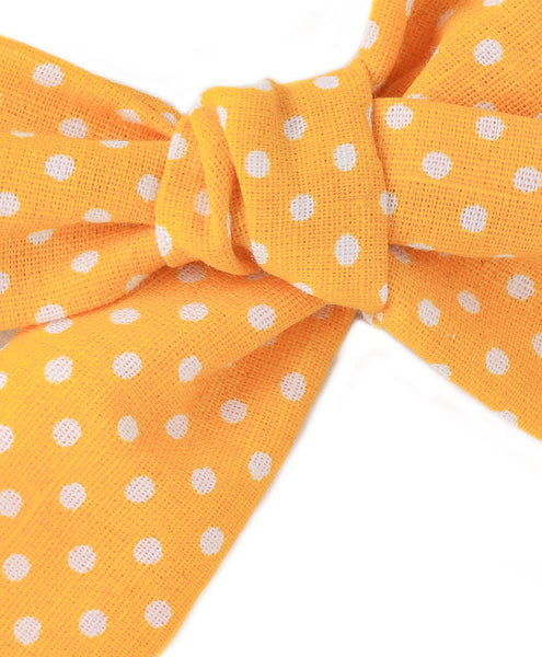 Tiny Polka Dots Knot Bow Headband - Orange