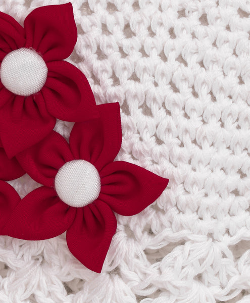 Handmade Crochet Cap - White