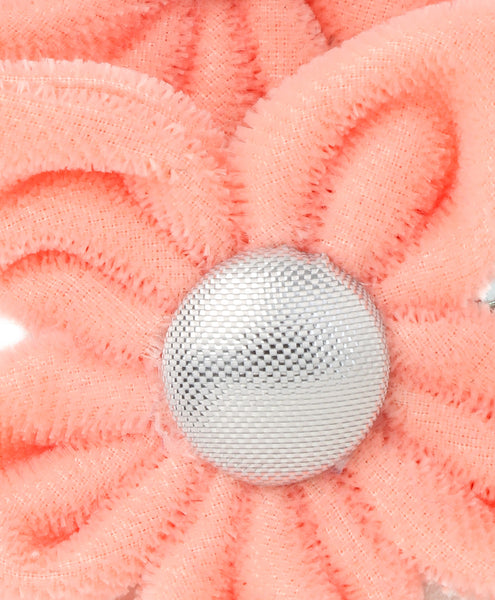 Velvet Flower Alligator Clips - Peach