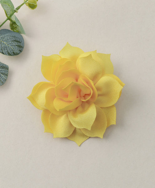 Flower Applique Alligator Clip- Yellow