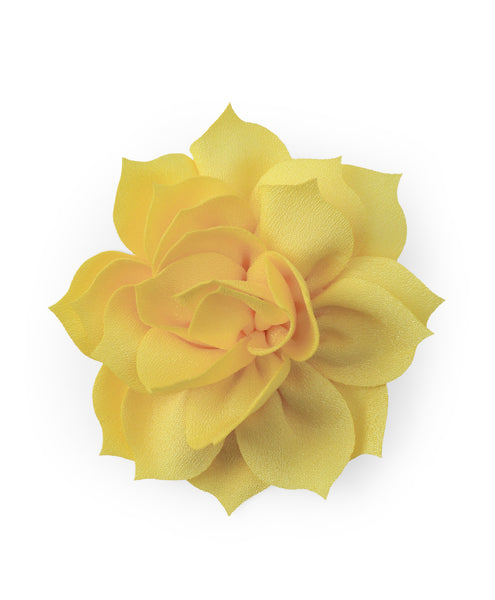 Flower Applique Alligator Clip- Yellow