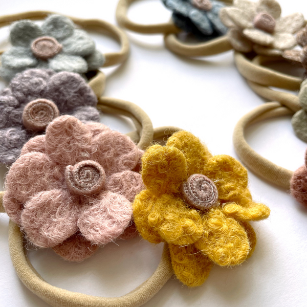 Woolen Felt Flower (Pick your color & Style)