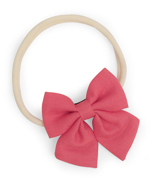 Petite Ethnic Headband Set - Peach & White