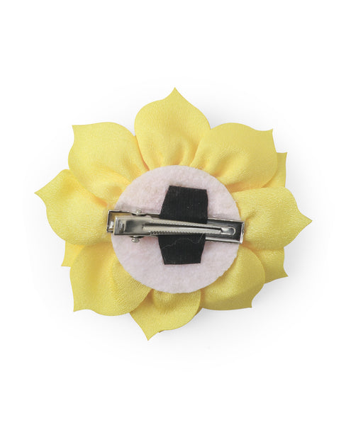 Flower Applique Alligator Clip- Yellow