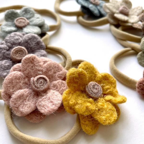 Woolen Felt Flower (Pick your Color & Style)