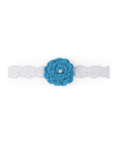 Crochet Flower Headband Set - Pink & Blue