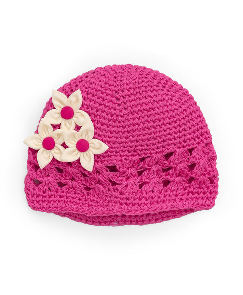 Handmade Crochet Cap - Dark Pink