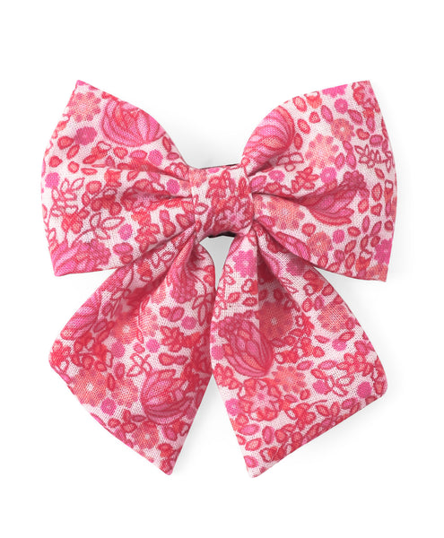 Floral Sailor Bow Alligator Clip - Pink