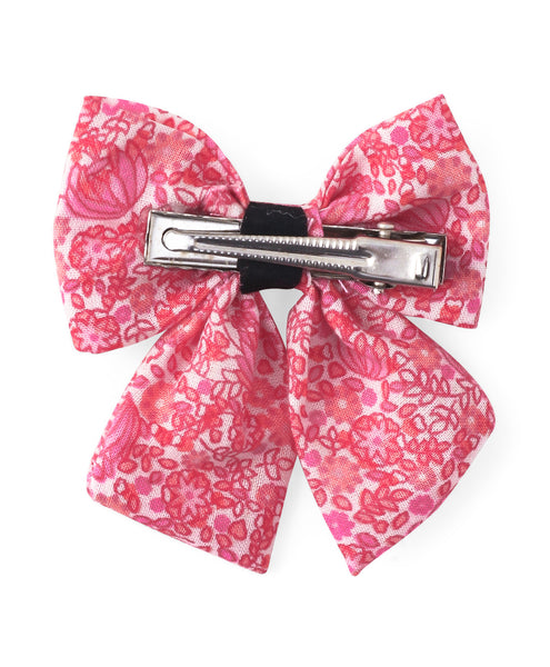Floral Sailor Bow Alligator Clip - Pink