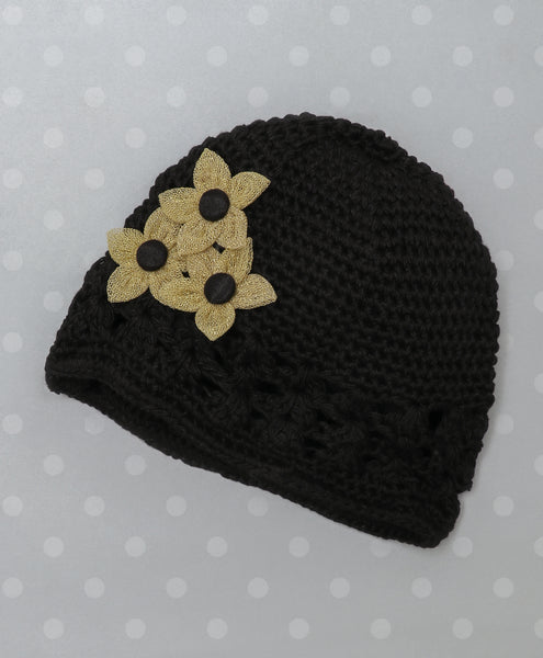 Handmade Crochet Cap - Black