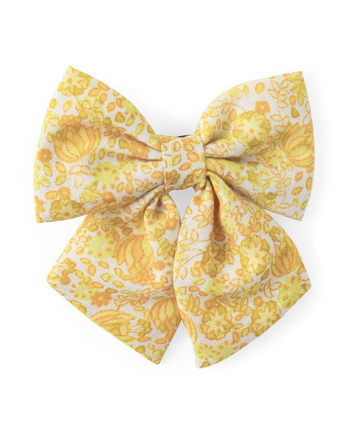 Floral Sailor Bow Alligator Clip - Yellow