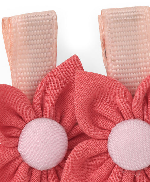 Flower Alligator Clip Set - Peach