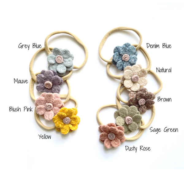 Woolen Felt Flower (Pick your Color & Style)