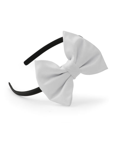 Leather Bow Hair Band - White