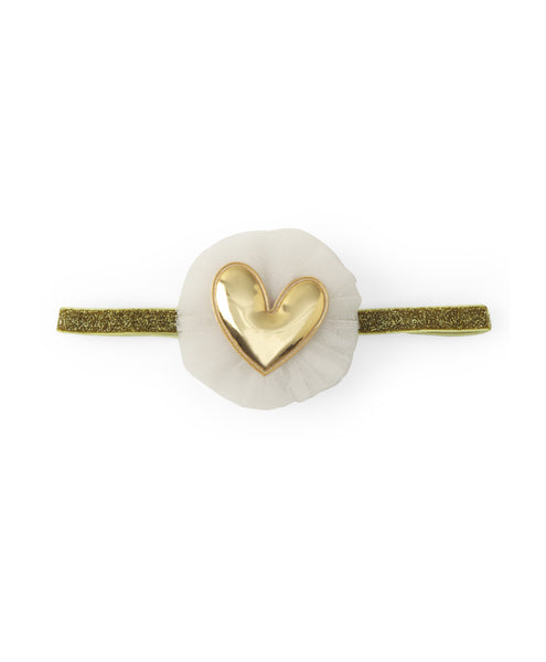 Heart Applique Headband - Golden