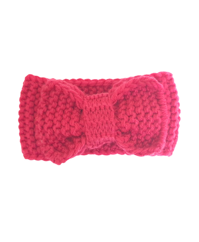 Woolen Turban Headband- Dark Pink