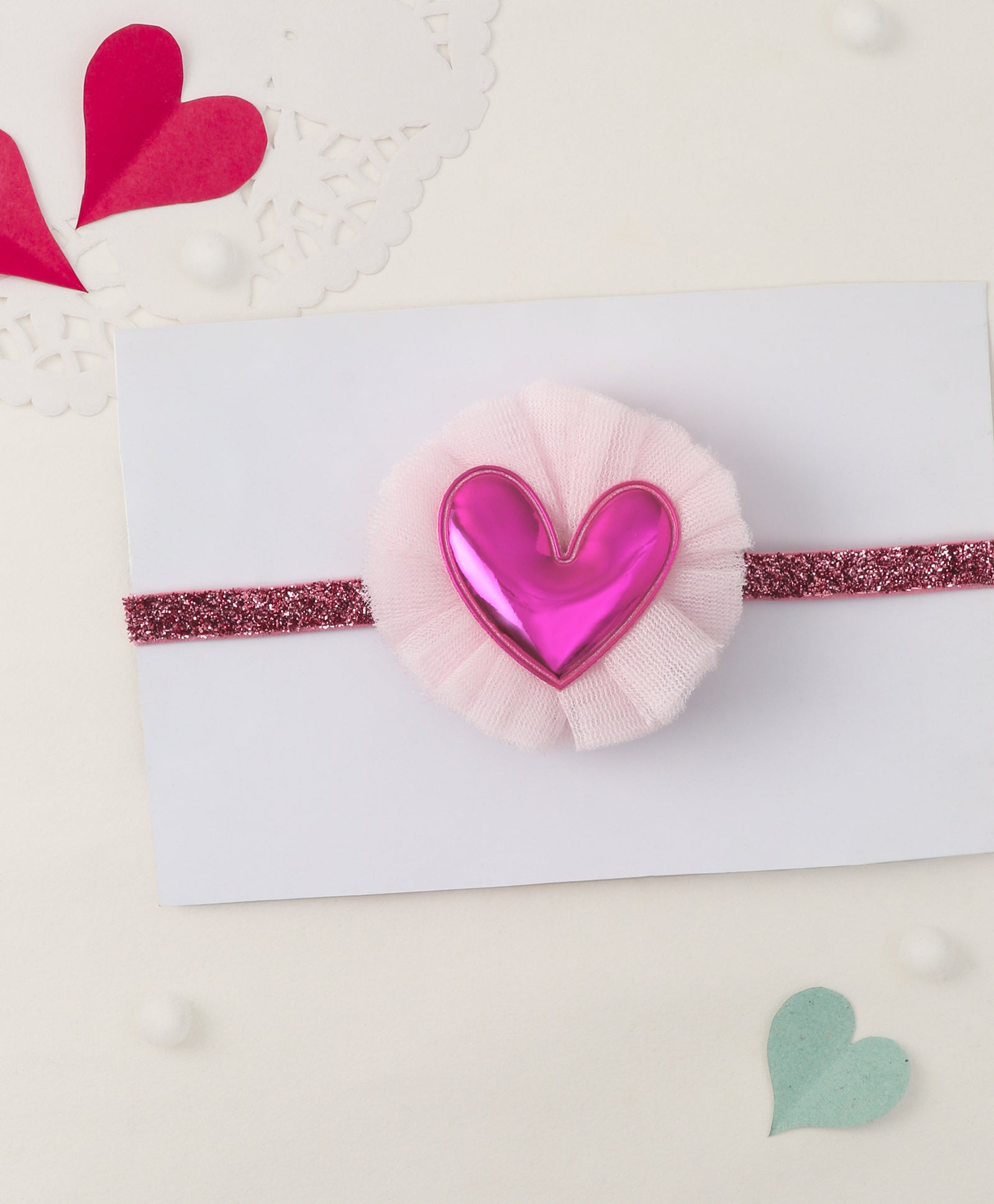 Heart Applique Headband - Pink