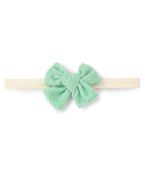 Velvet Knot Bow Headband - Sea Green