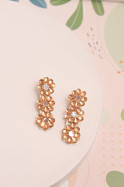 Ethnic Flower Alligator Hair Clips Set- Golden