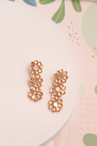 Ethnic Flower Alligator Hair Clips Set- Golden