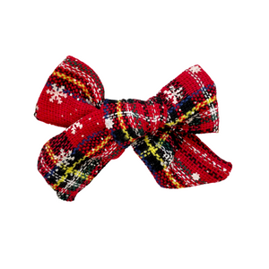 Christmas Big Knot Bow Alligator Clip- Red