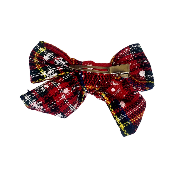 Christmas Big Knot Bow Alligator Clip- Red