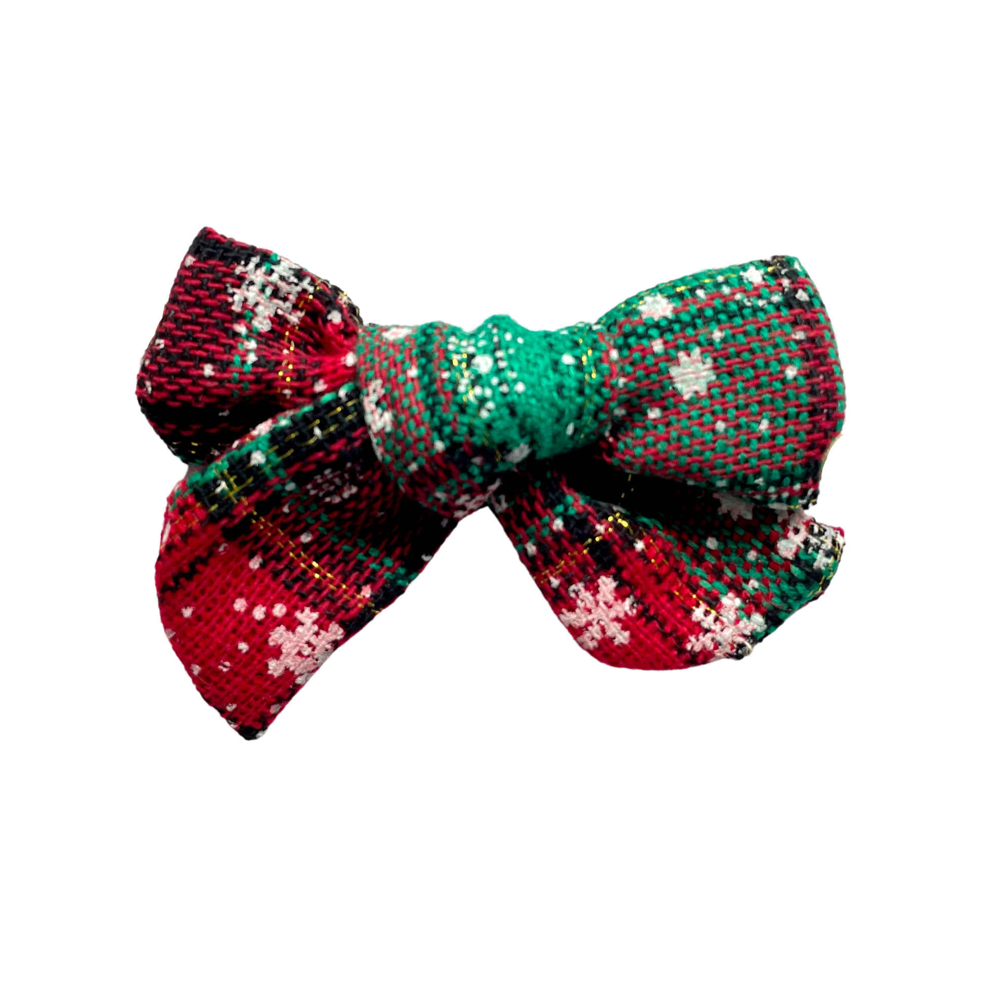 Christmas Big Knot Bow Alligator Clip- Green & Red