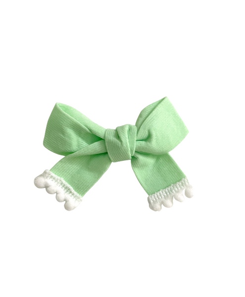 Solid Bow Alligator Clip - Light Green