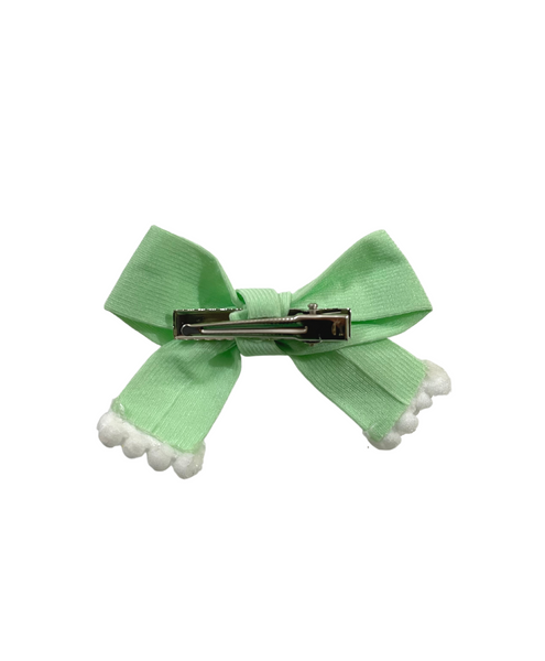 Solid Bow Alligator Clip - Light Green