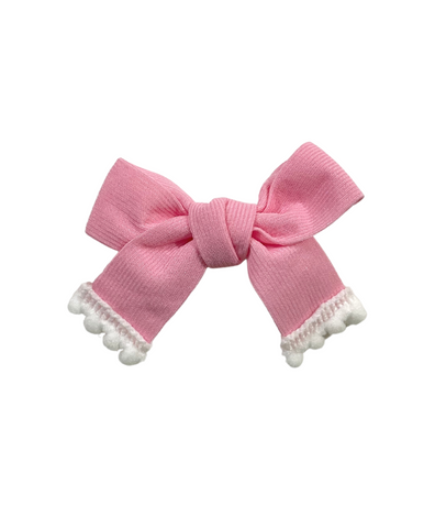 Solid Bow Alligator Clip - Light Pink