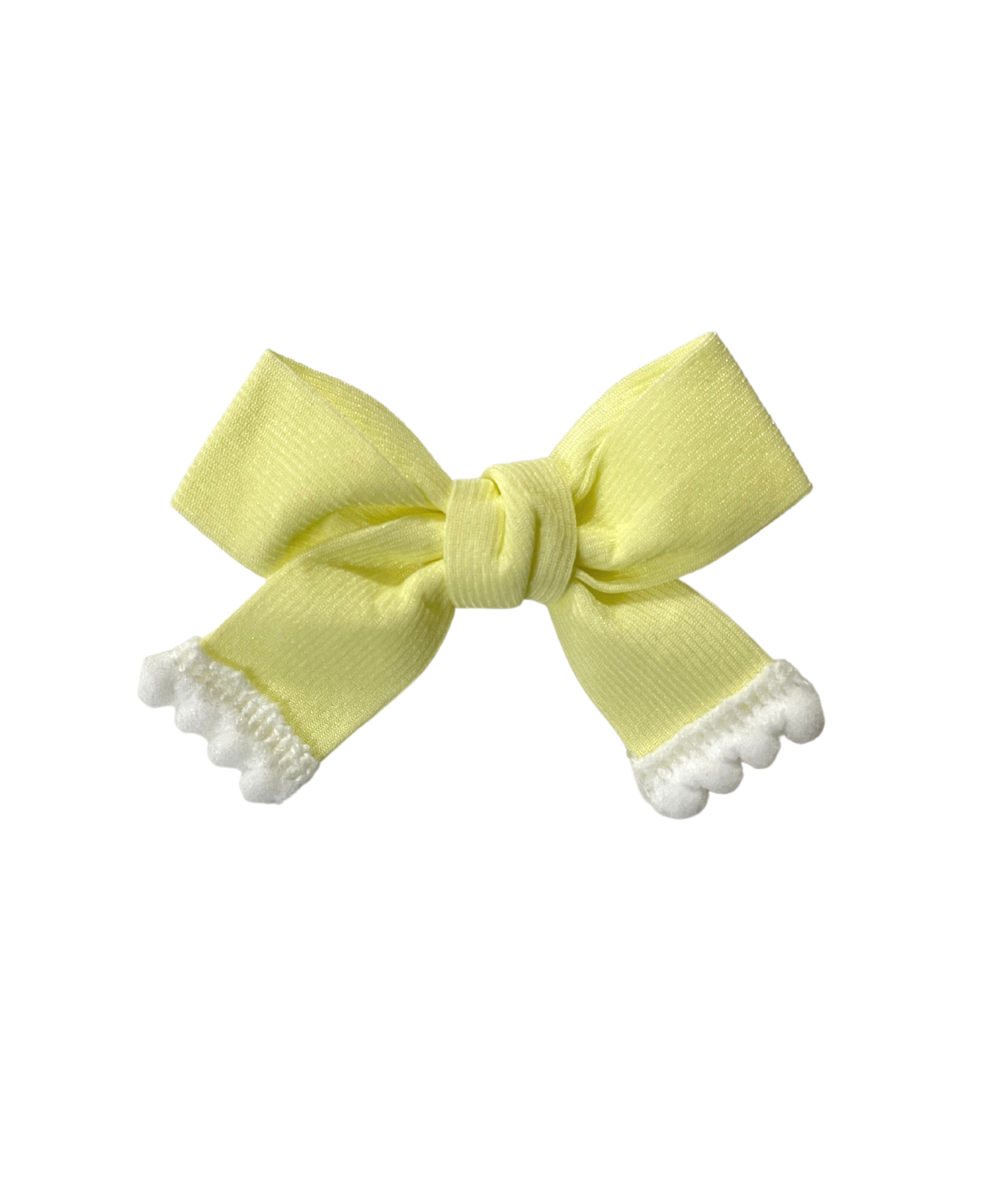 Solid Bow Alligator Clip - Neon Yellow