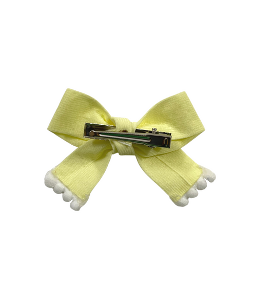 Solid Bow Alligator Clip - Neon Yellow