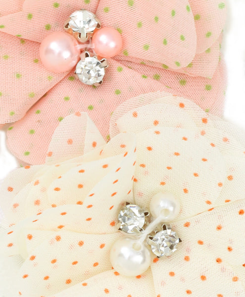 Flower Headband Set - Light Pink & Beige