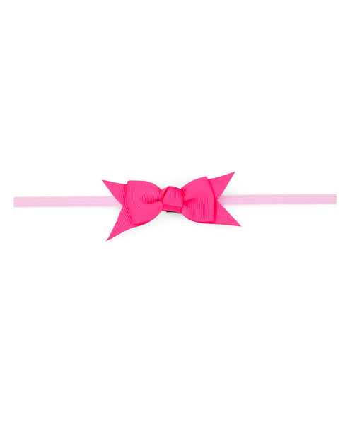 Mini Knot Bow Headband Set - Dark Pink, Grey & Light Blue