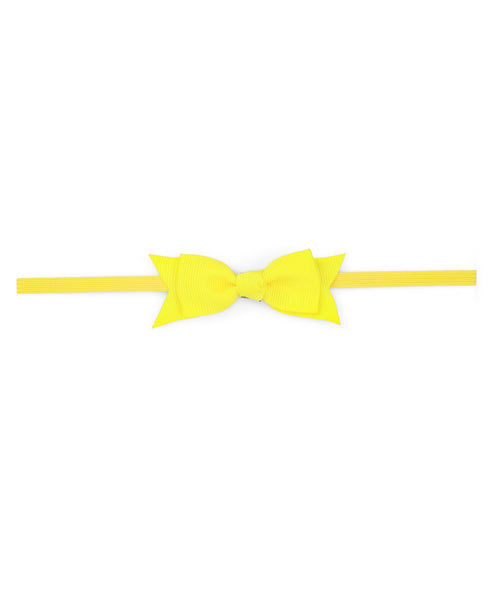 Mini Knot Bow Headband Set - Yellow, Off-White & Red