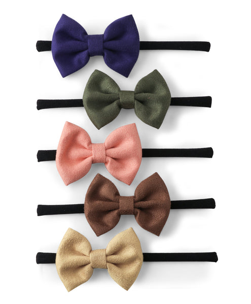 Petite Suede Bow Hairband Set