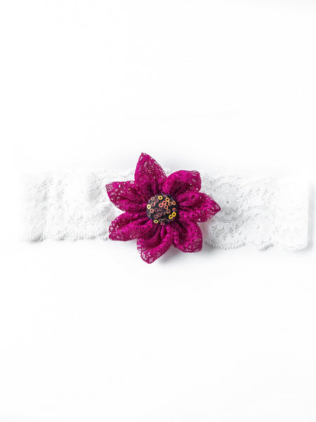 Big Flower Headband- Maroon
