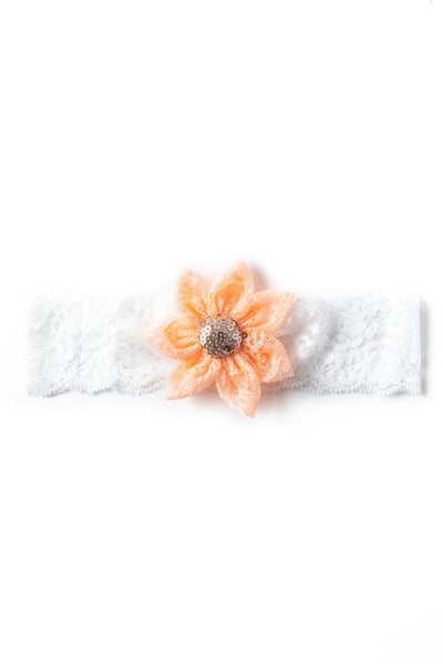 Big Flower Headband- Peach