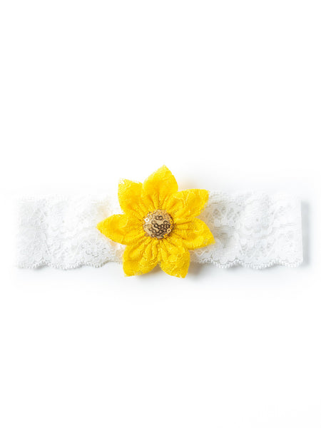 Big Flower Headband- Yellow