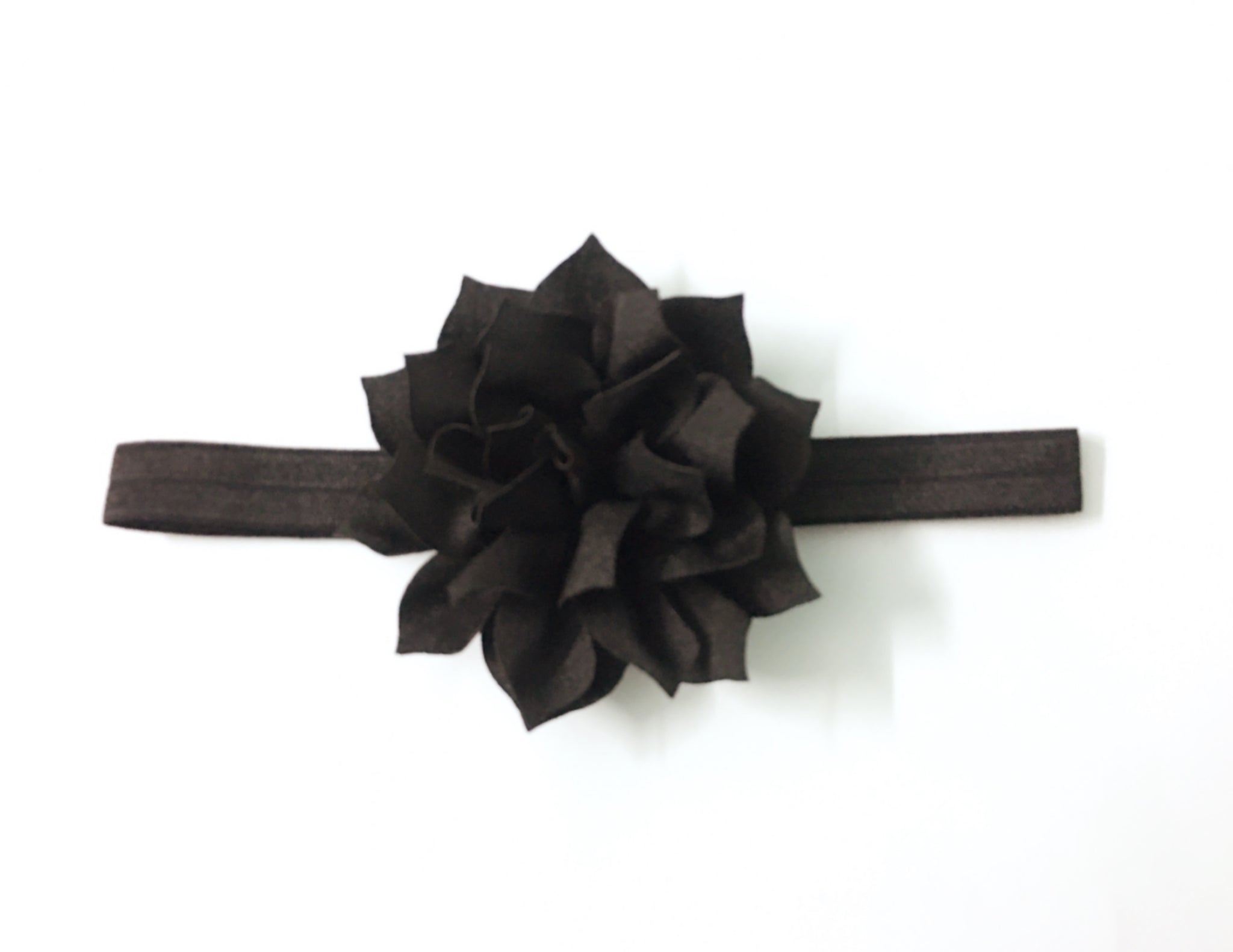 Flower Applique Headband - Black