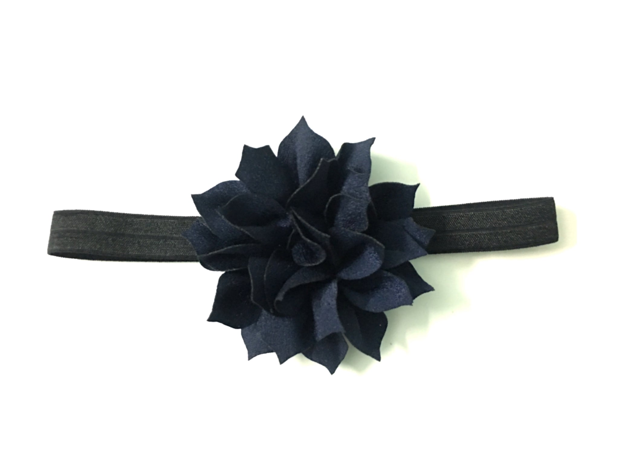 Flower Applique Headband - Dark Blue
