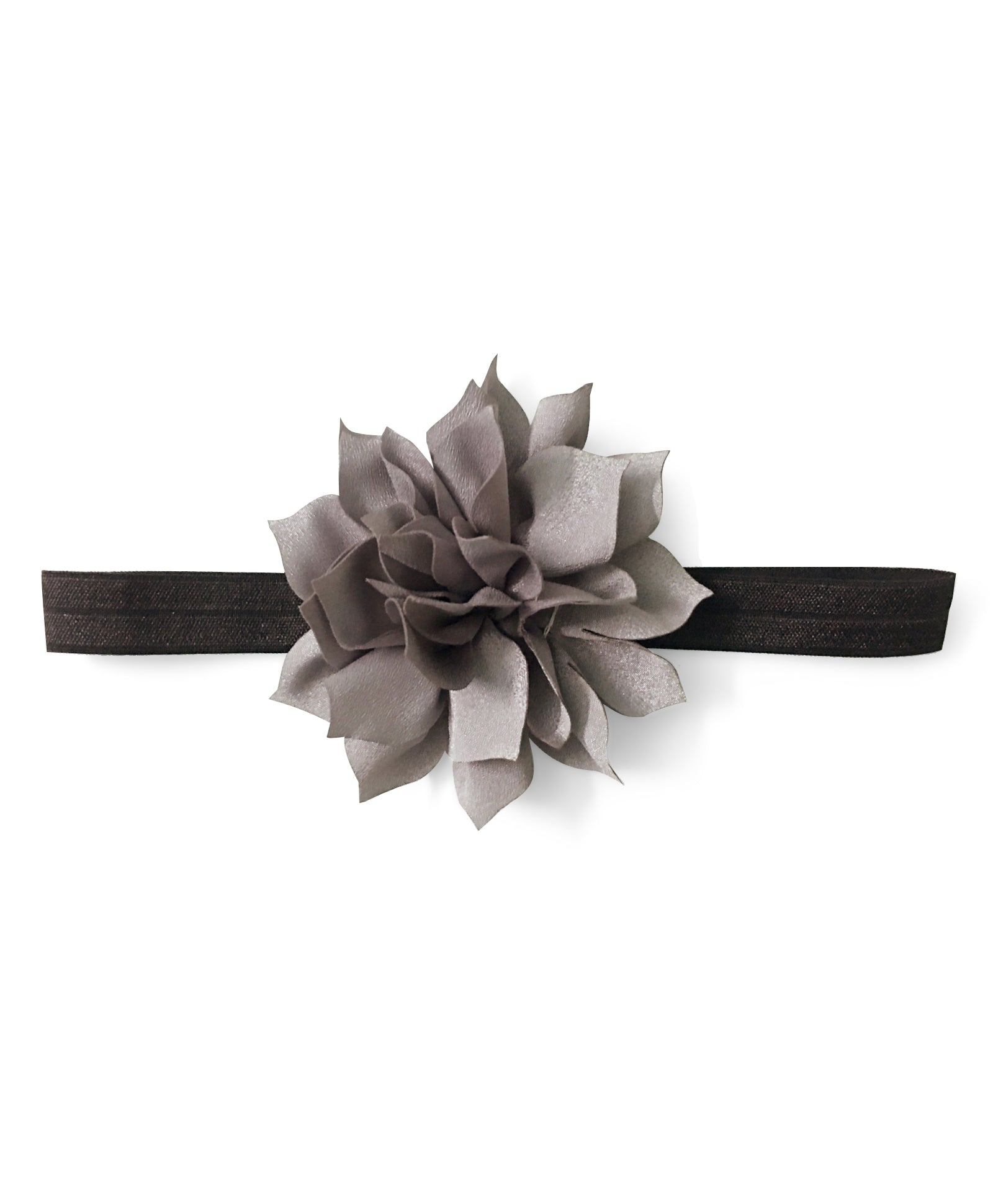 Flower Applique Headband - Grey