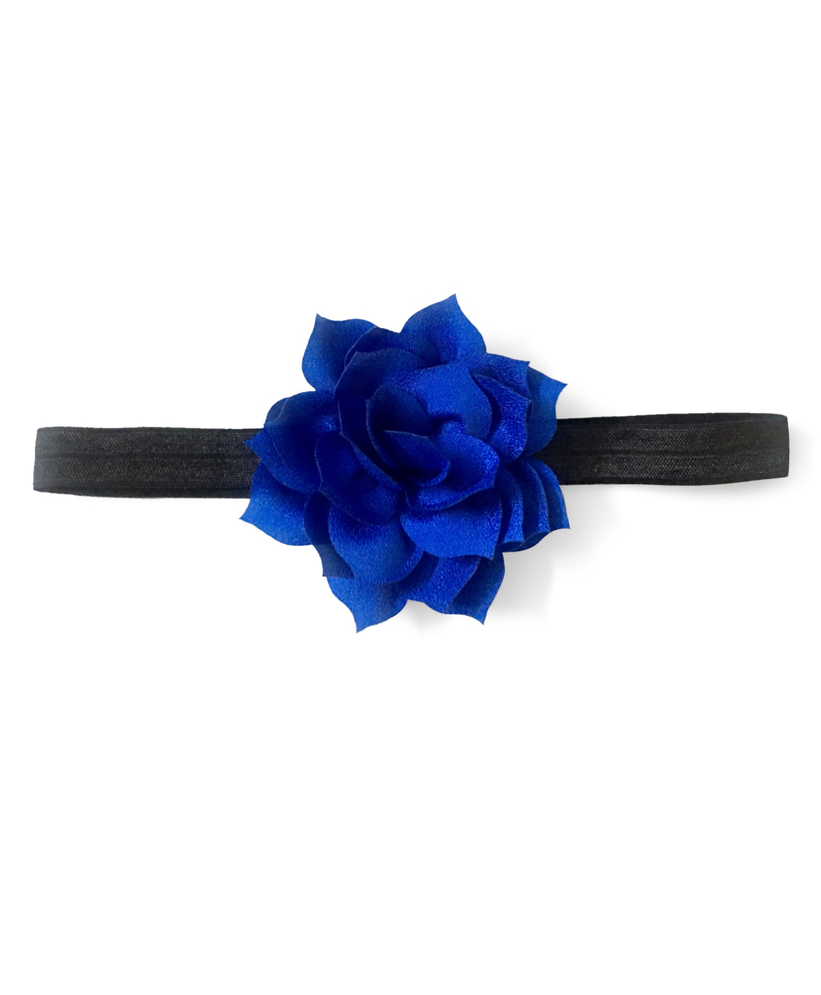 Floral Applique Headband - Navy Blue