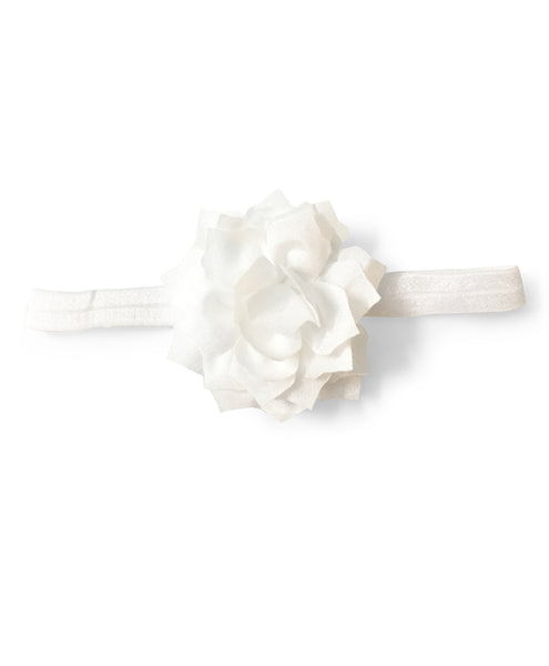 Floral Applique Headband - White
