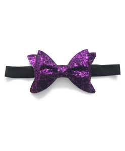 Glitter Big Bow Headband - Purple